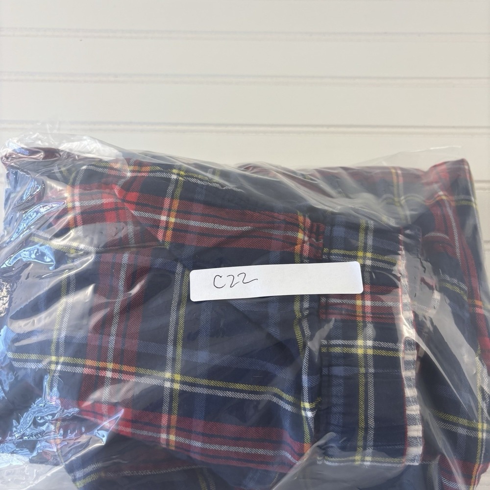 Aerie Women's Flannel Pajama Set Plaid LS Top XL Shorts XL Soft Red Blue Holiday - Picture 13 of 13